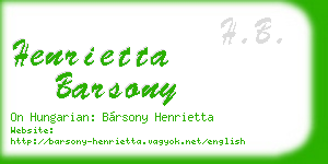 henrietta barsony business card